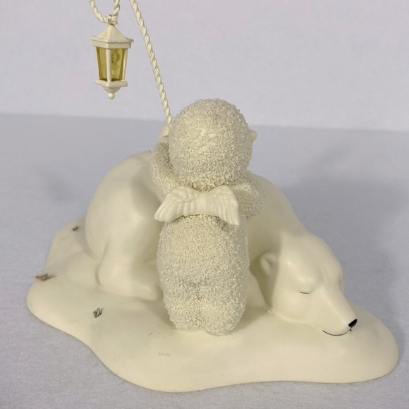 Dept 56 Cream Figurine with Polar Bear and Lantern “Shhh Baby Dreaming “ - Picture 6 of 11